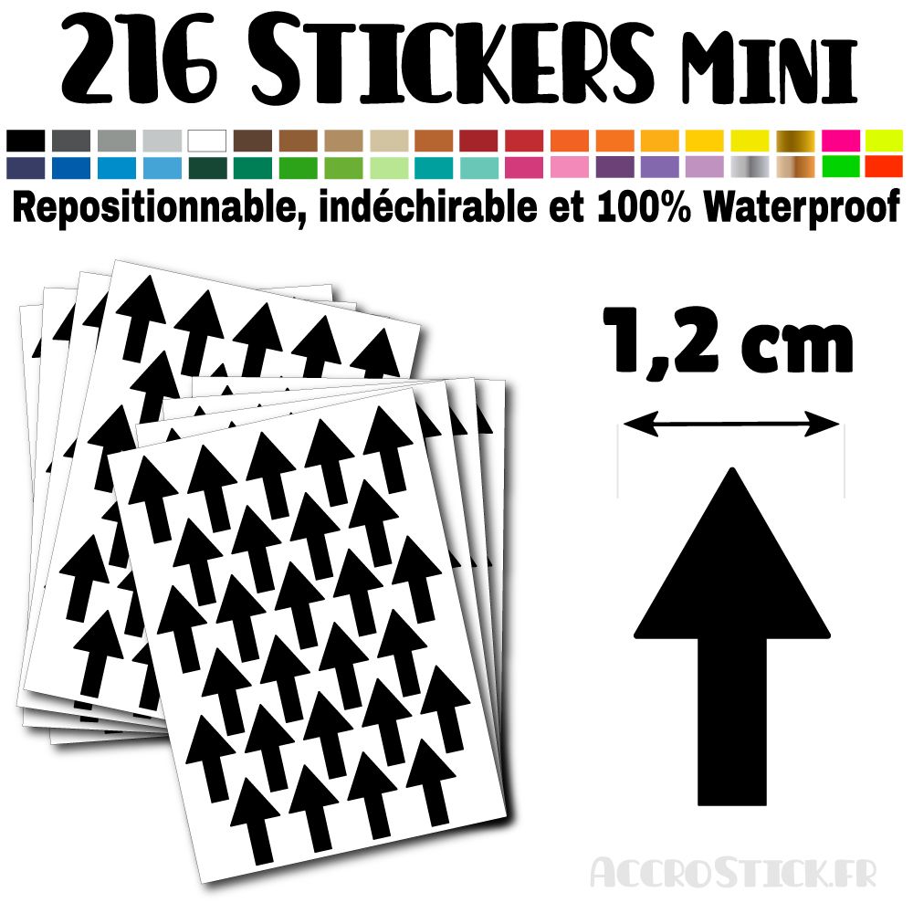 216 Flèches 1,2 cm - Stickers mini gommettes