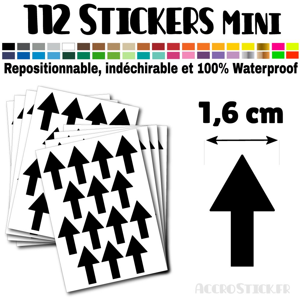 112 Flèches 1,6 cm - Stickers mini gommettes