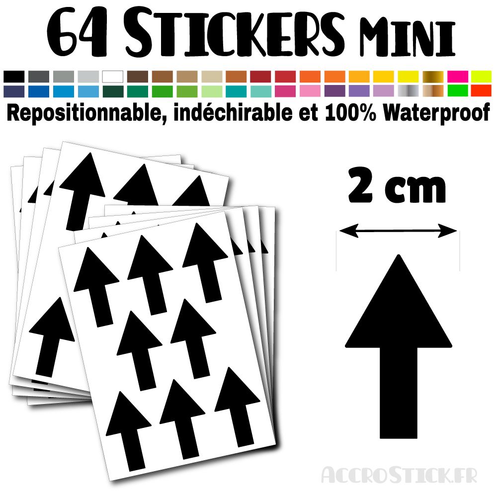 64 Flèches 2 cm - Stickers mini gommettes