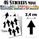 48 Flèches 2,4 cm - Stickers mini gommettes