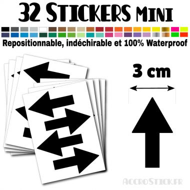 32 Flèches 3 cm - Stickers mini gommettes