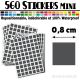 560 Carrés 0,8 cm - Stickers mini gommettes