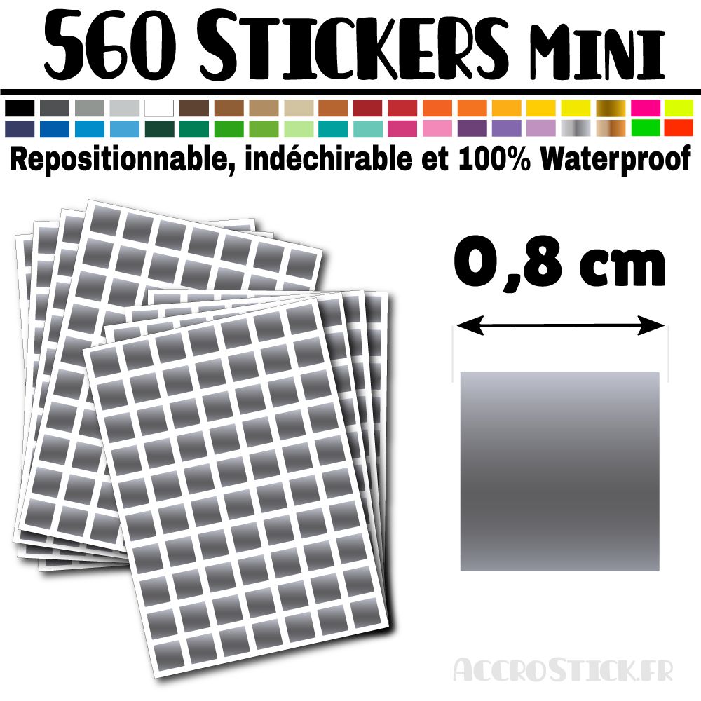 560 Carrés 0,8 cm - Stickers mini gommettes 560 Carrés 0,8 cm - Stickers mini gommettes