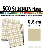 560 Carrés 0,8 cm - Stickers mini gommettes