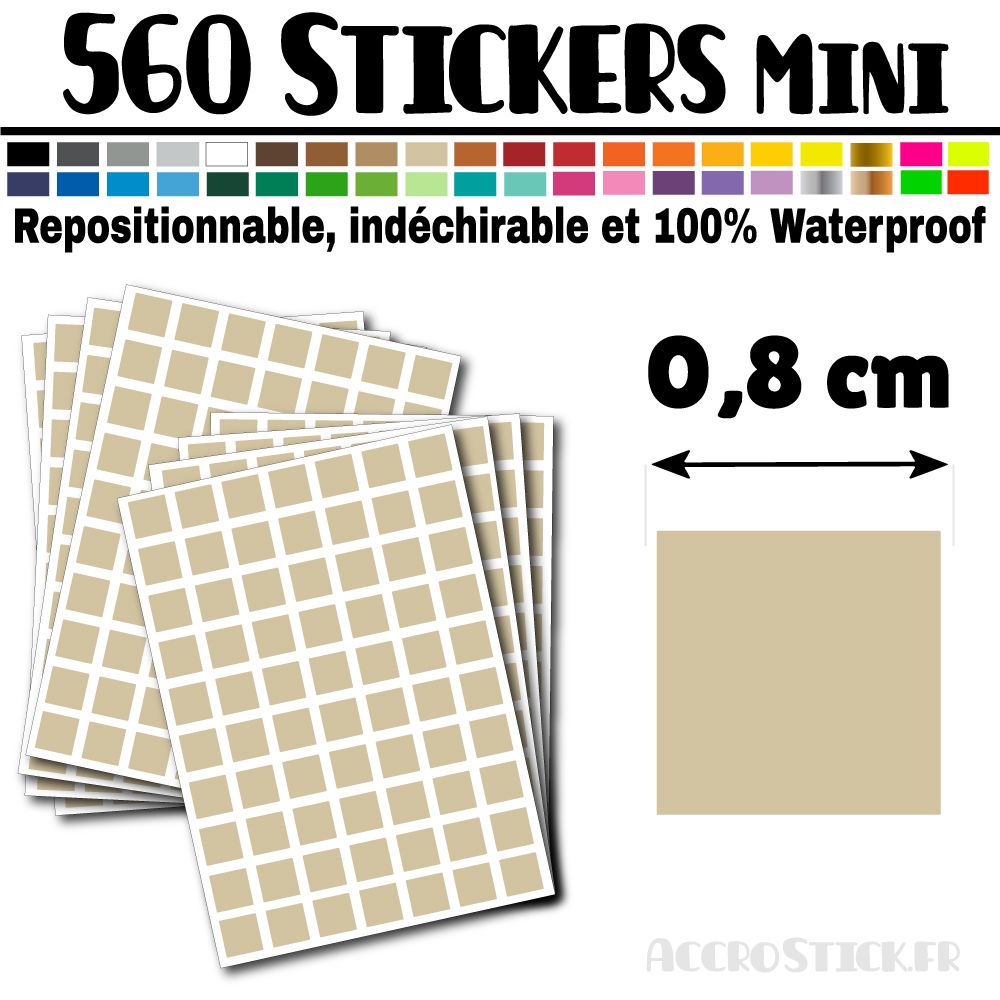 560 Carrés 0,8 cm - Stickers mini gommettes 560 Carrés 0,8 cm - Stickers mini gommettes