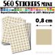 560 Carrés 0,8 cm - Stickers mini gommettes