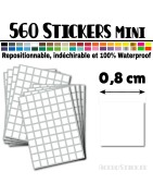 560 Carrés 0,8 cm - Stickers mini gommettes
