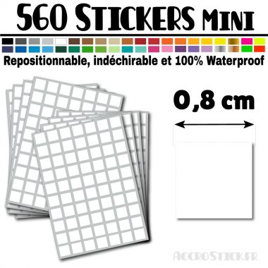 560 Carrés 0,8 cm - Stickers mini gommettes