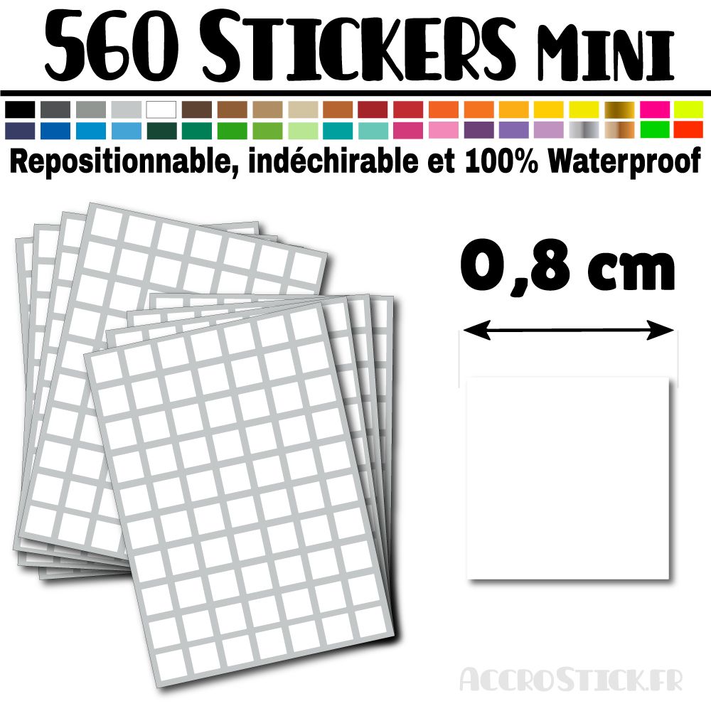 560 Carrés 0,8 cm - Stickers mini gommettes 560 Carrés 0,8 cm - Stickers mini gommettes