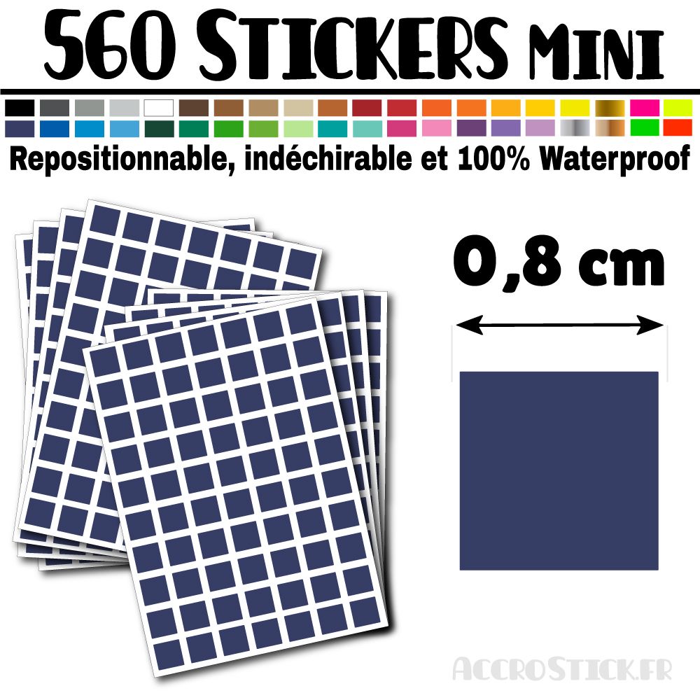 560 Carrés 0,8 cm - Stickers mini gommettes 560 Carrés 0,8 cm - Stickers mini gommettes