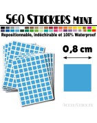560 Carrés 0,8 cm - Stickers mini gommettes