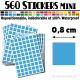 560 Carrés 0,8 cm - Stickers mini gommettes