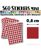 560 Carrés 0,8 cm - Stickers mini gommettes
