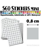 560 Carrés 0,8 cm - Stickers mini gommettes