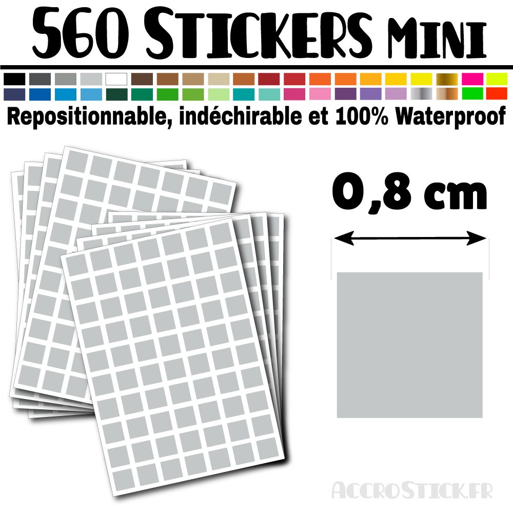 560 Carrés 0,8 cm - Stickers mini gommettes 560 Carrés 0,8 cm - Stickers mini gommettes