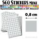 560 Carrés 0,8 cm - Stickers mini gommettes