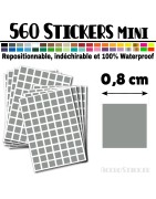 560 Carrés 0,8 cm - Stickers mini gommettes