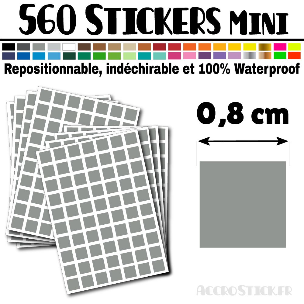 560 Carrés 0,8 cm - Stickers mini gommettes 560 Carrés 0,8 cm - Stickers mini gommettes
