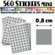 560 Carrés 0,8 cm - Stickers mini gommettes