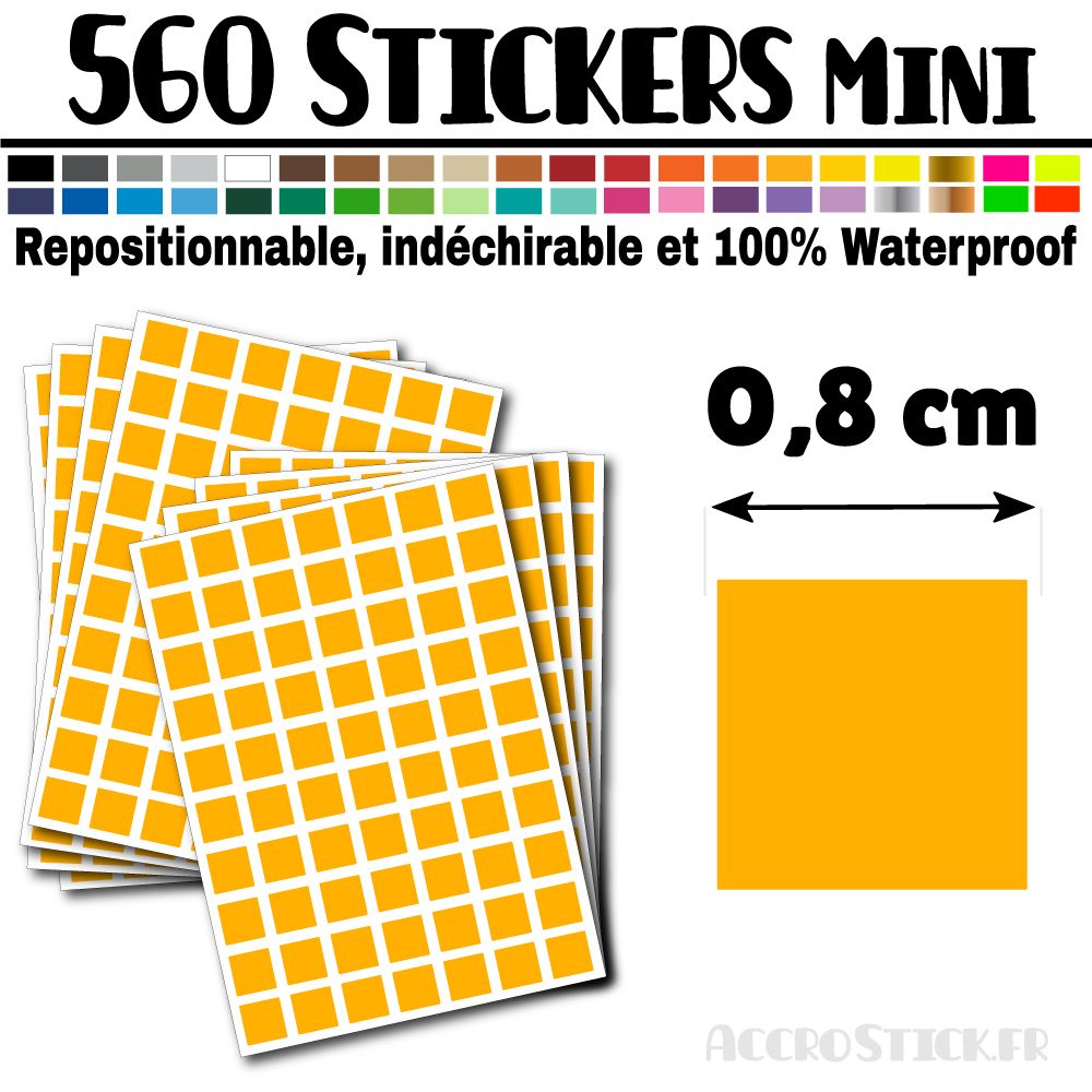560 Carrés 0,8 cm - Stickers mini gommettes 560 Carrés 0,8 cm - Stickers mini gommettes
