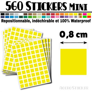 560 Carrés 0,8 cm - Stickers mini gommettes