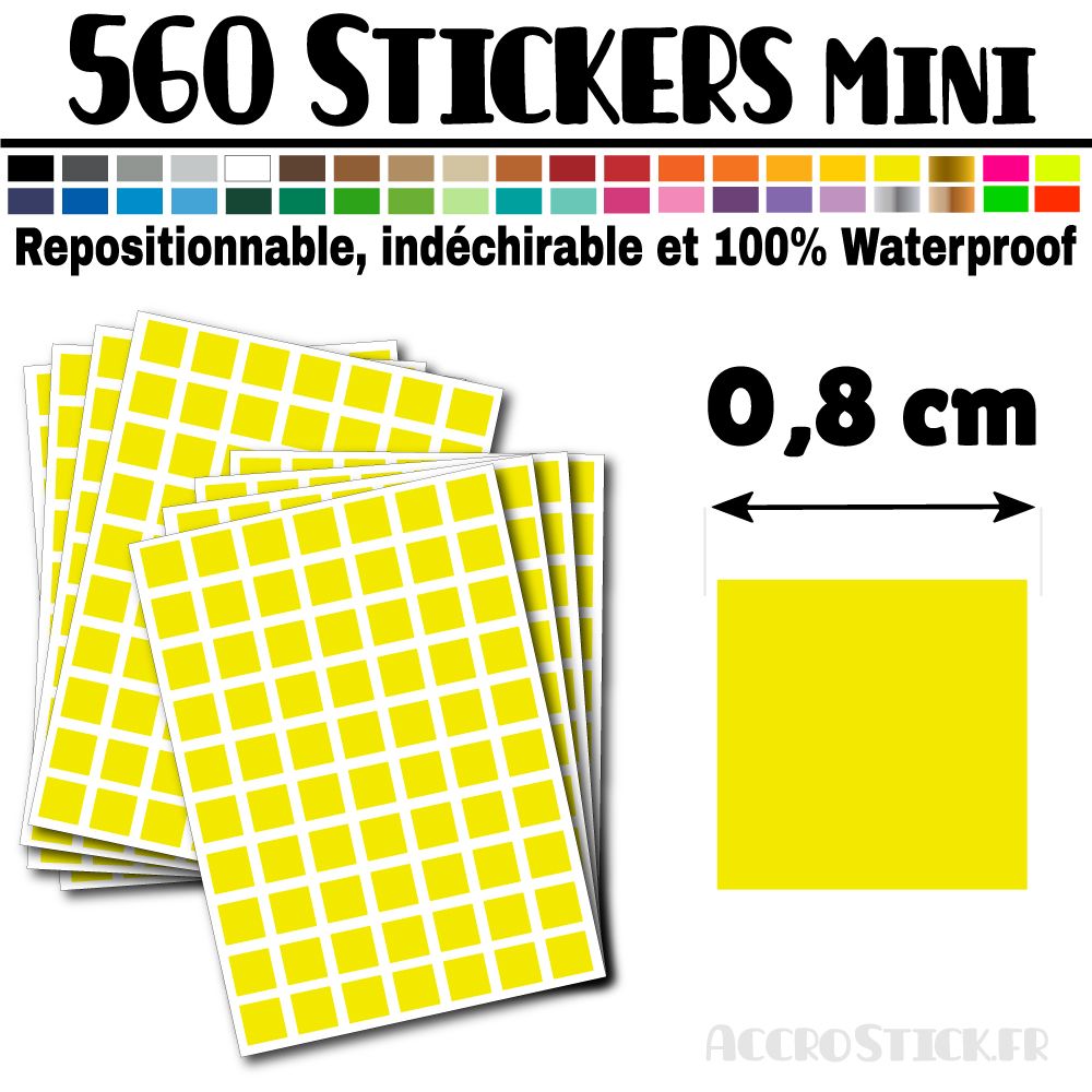 560 Carrés 0,8 cm - Stickers mini gommettes 560 Carrés 0,8 cm - Stickers mini gommettes