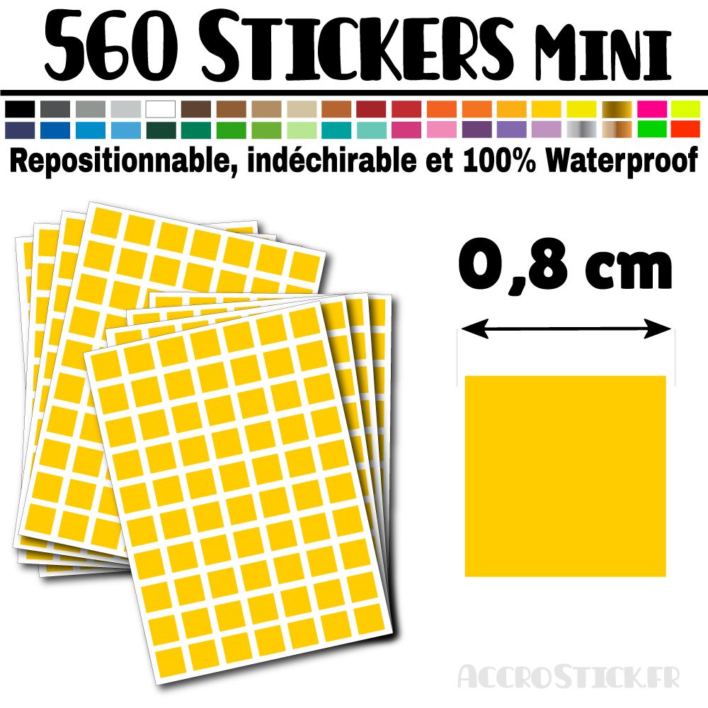 560 Carrés 0,8 cm - Stickers mini gommettes 560 Carrés 0,8 cm - Stickers mini gommettes