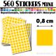 560 Carrés 0,8 cm - Stickers mini gommettes