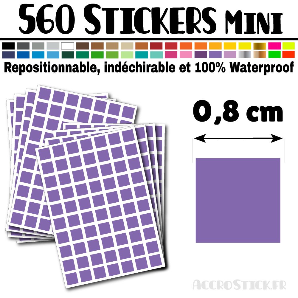 560 Carrés 0,8 cm - Stickers mini gommettes 560 Carrés 0,8 cm - Stickers mini gommettes