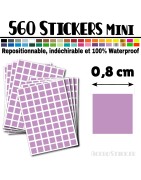 560 Carrés 0,8 cm - Stickers mini gommettes