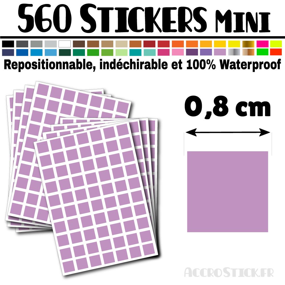 560 Carrés 0,8 cm - Stickers mini gommettes 560 Carrés 0,8 cm - Stickers mini gommettes