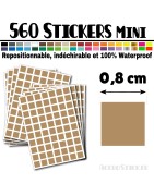 560 Carrés 0,8 cm - Stickers mini gommettes
