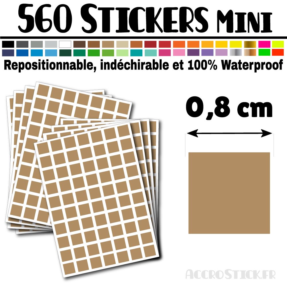 560 Carrés 0,8 cm - Stickers mini gommettes 560 Carrés 0,8 cm - Stickers mini gommettes