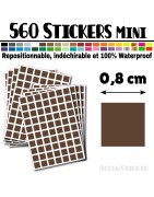 560 Carrés 0,8 cm - Stickers mini gommettes