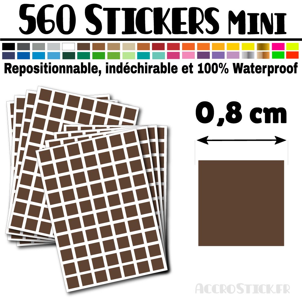 560 Carrés 0,8 cm - Stickers mini gommettes 560 Carrés 0,8 cm - Stickers mini gommettes