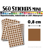 560 Carrés 0,8 cm - Stickers mini gommettes