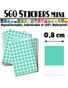 560 Carrés 0,8 cm - Stickers mini gommettes