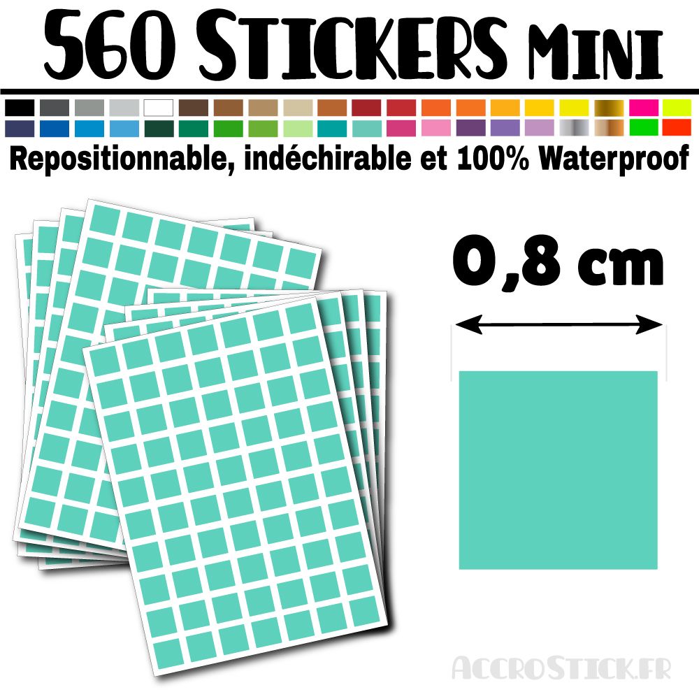 560 Carrés 0,8 cm - Stickers mini gommettes 560 Carrés 0,8 cm - Stickers mini gommettes