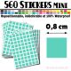 560 Carrés 0,8 cm - Stickers mini gommettes
