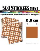 560 Carrés 0,8 cm - Stickers mini gommettes