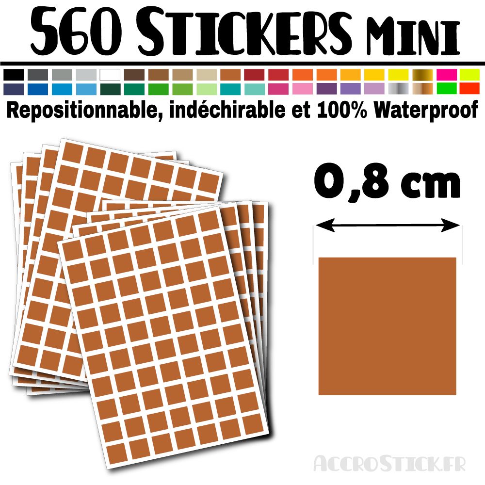 560 Carrés 0,8 cm - Stickers mini gommettes 560 Carrés 0,8 cm - Stickers mini gommettes