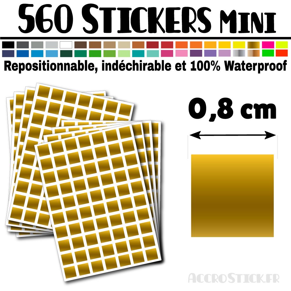 560 Carrés 0,8 cm - Stickers mini gommettes 560 Carrés 0,8 cm - Stickers mini gommettes