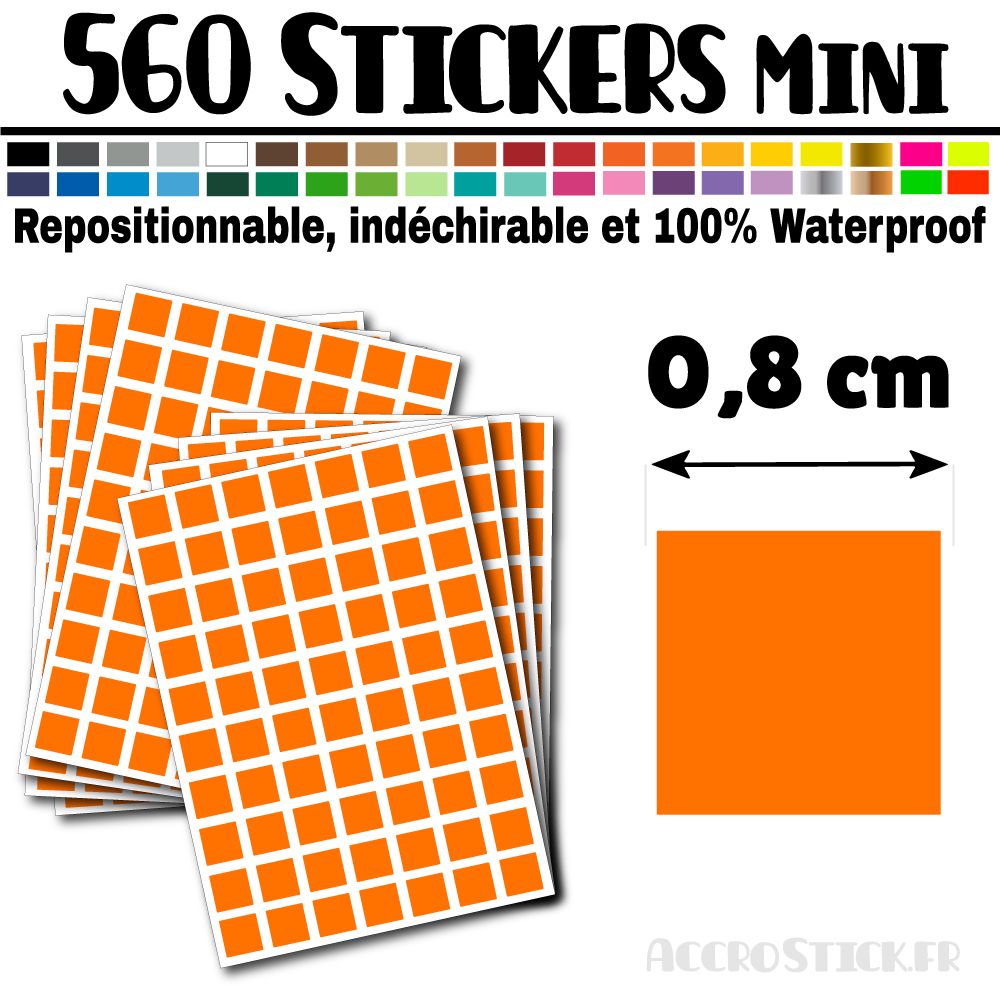 560 Carrés 0,8 cm - Stickers mini gommettes 560 Carrés 0,8 cm - Stickers mini gommettes