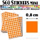 560 Carrés 0,8 cm - Stickers mini gommettes