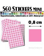 560 Carrés 0,8 cm - Stickers mini gommettes