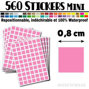 560 Carrés 0,8 cm - Stickers mini gommettes