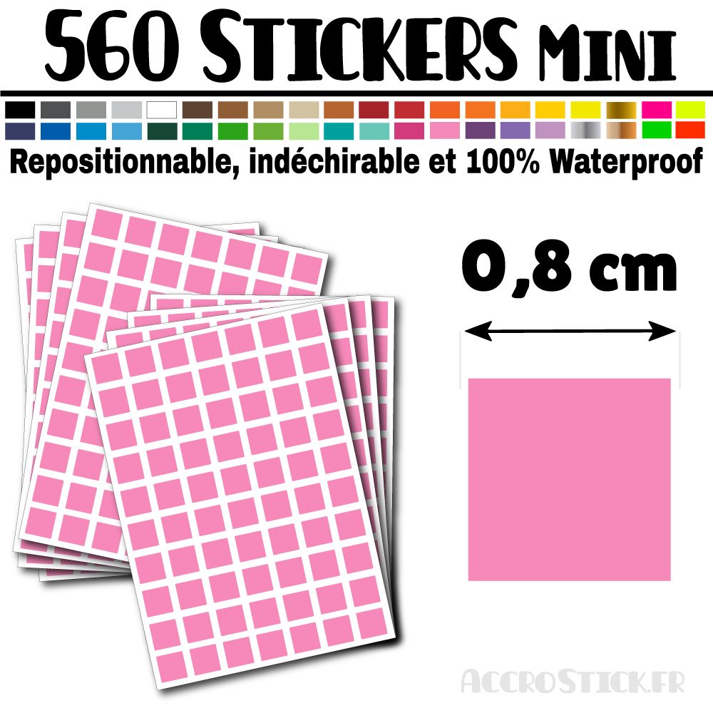 560 Carrés 0,8 cm - Stickers mini gommettes 560 Carrés 0,8 cm - Stickers mini gommettes