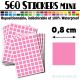 560 Carrés 0,8 cm - Stickers mini gommettes