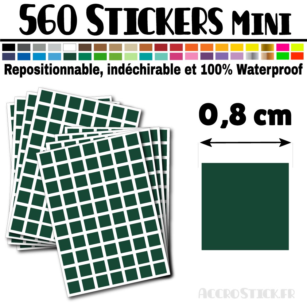 560 Carrés 0,8 cm - Stickers mini gommettes 560 Carrés 0,8 cm - Stickers mini gommettes