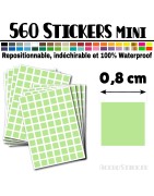 560 Carrés 0,8 cm - Stickers mini gommettes